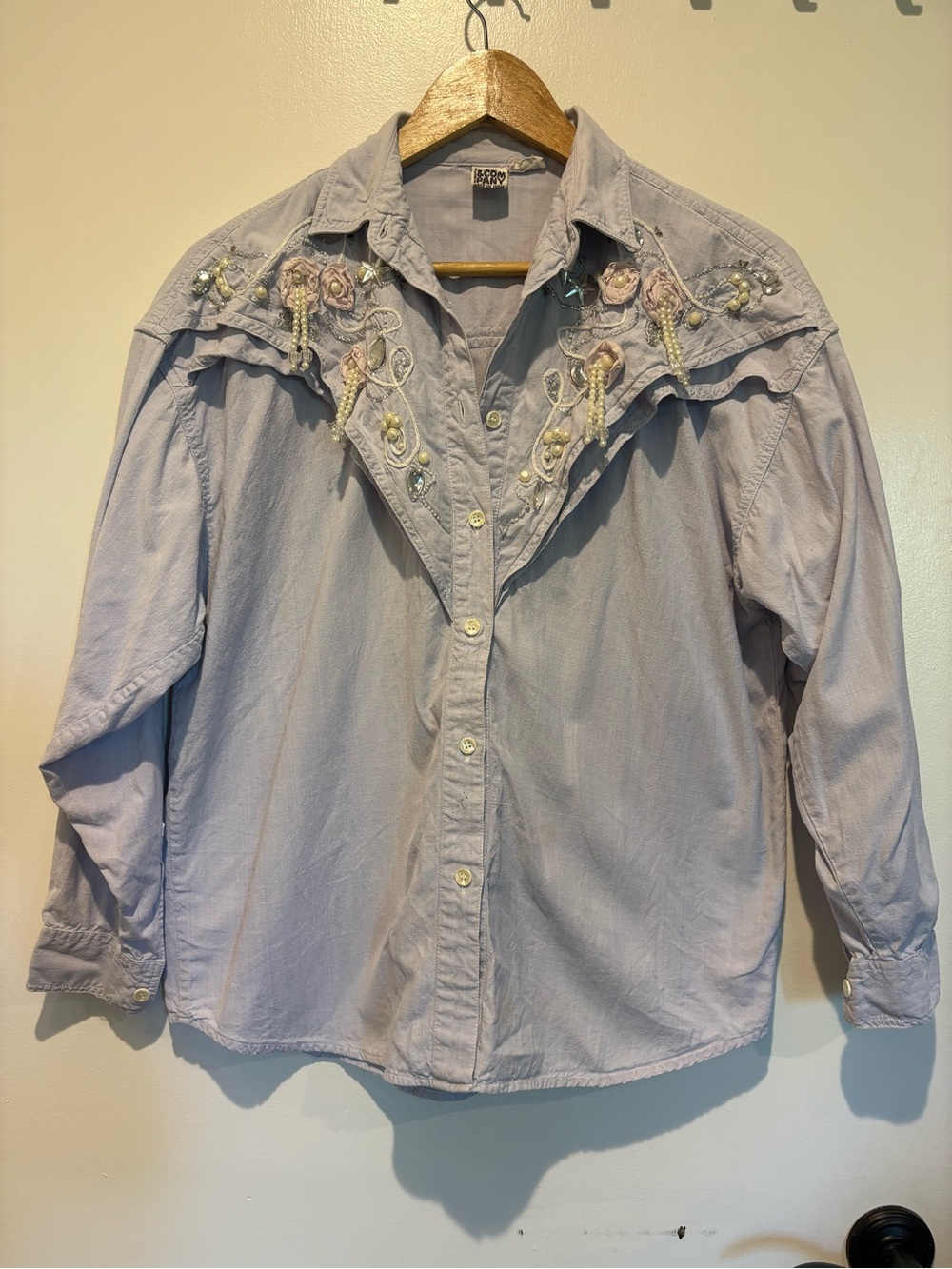 At Last & Company Chambray Western Button-Up Shirt - Women’s Medium 100% Cotton